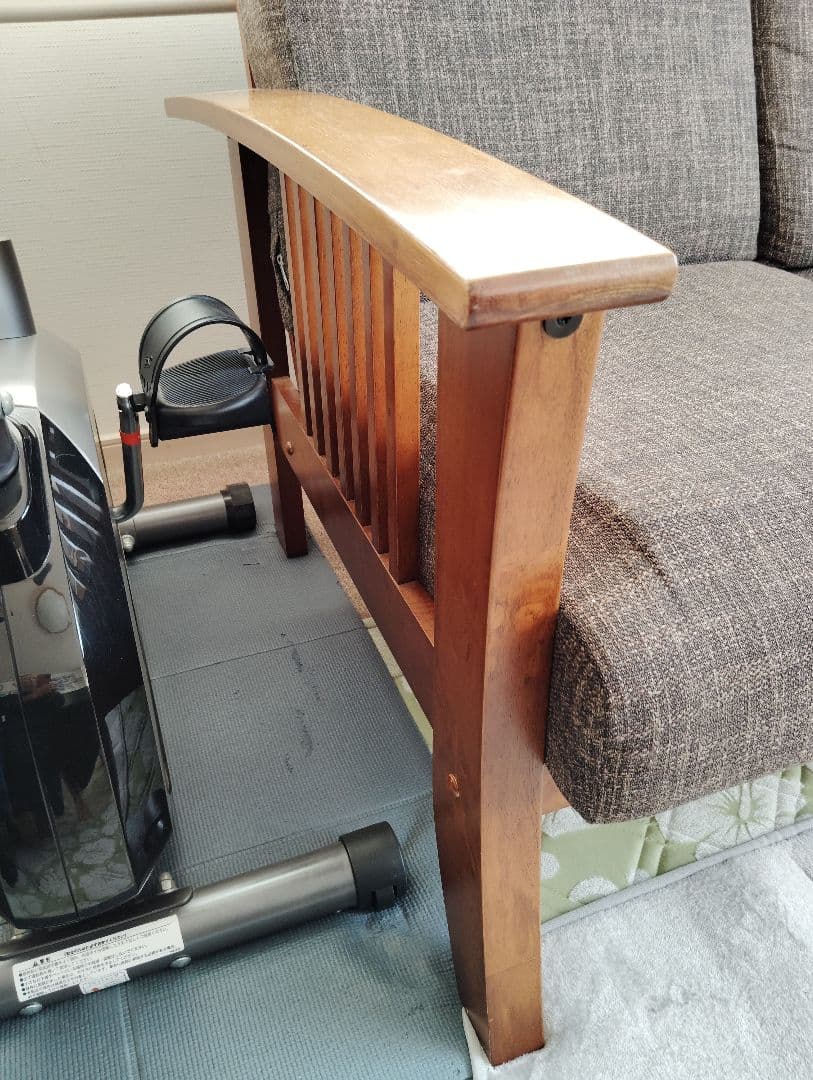 2人掛けソファ ブラウン アンティーク風