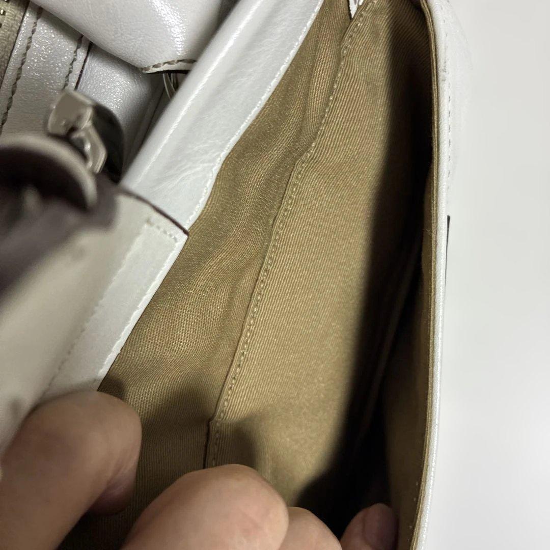 COACH コーチ　ホワイトレザーハンドバッグ　白