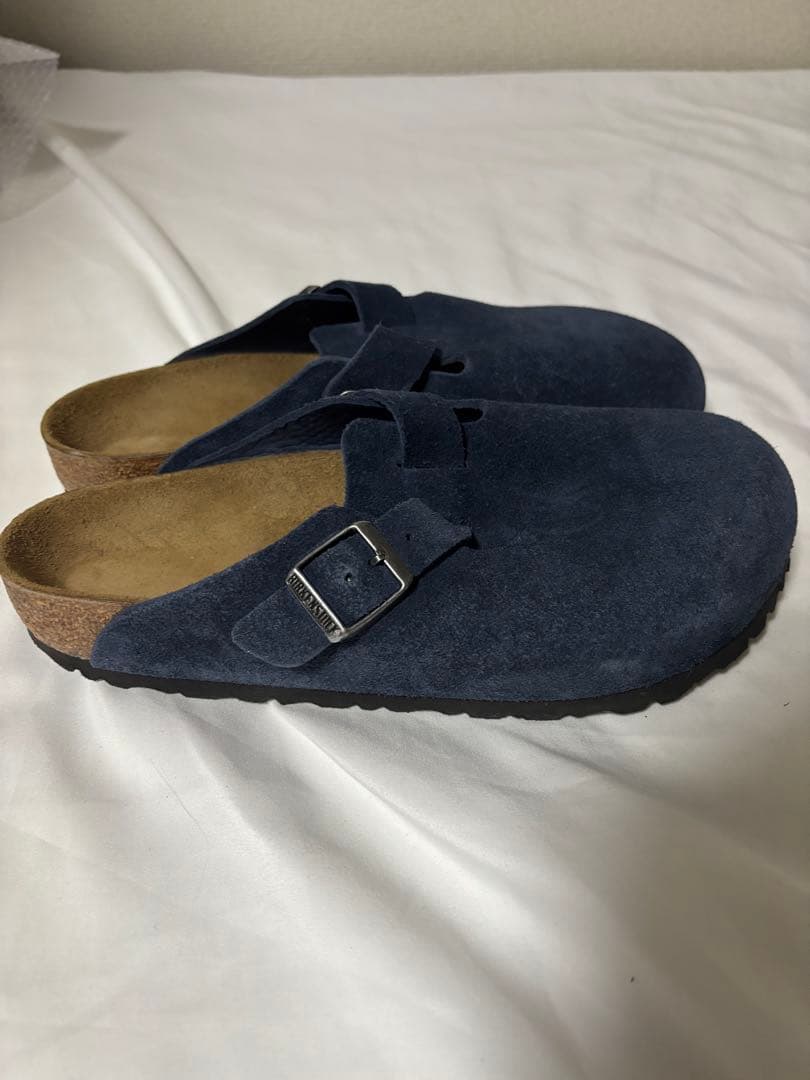 ビルケンシュトック ボストン ネイビー スエード 39 25センチ