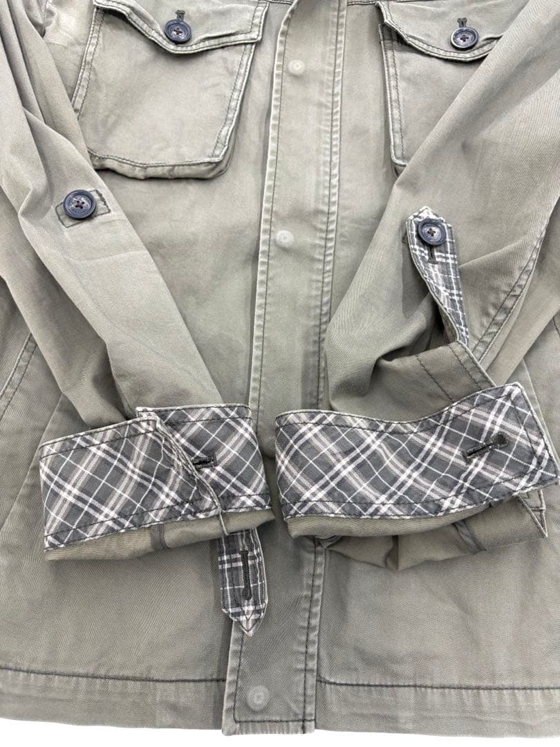 バーバリーブラックレーベル ミリタリージャケット ホースロゴ L ノバチェック