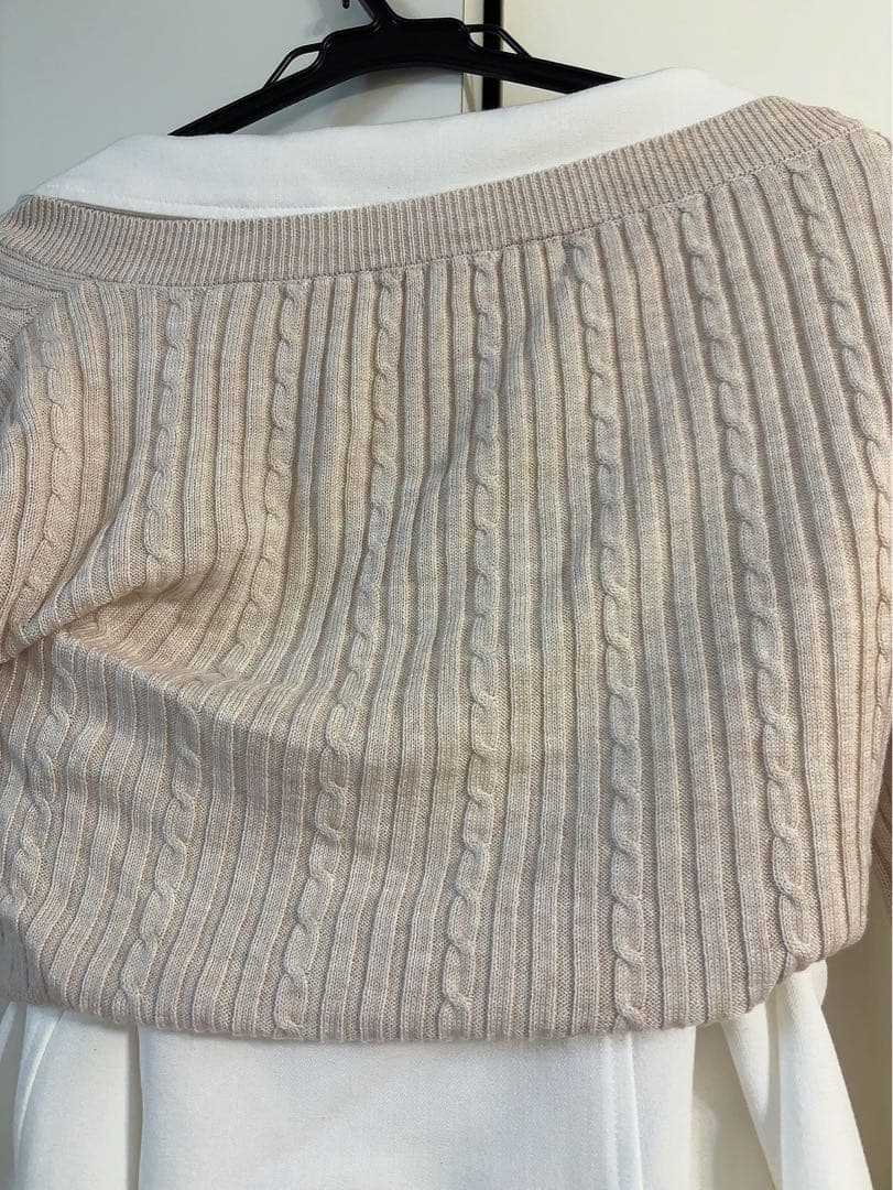 即*要様 ベージュホワイト セーター ドレス