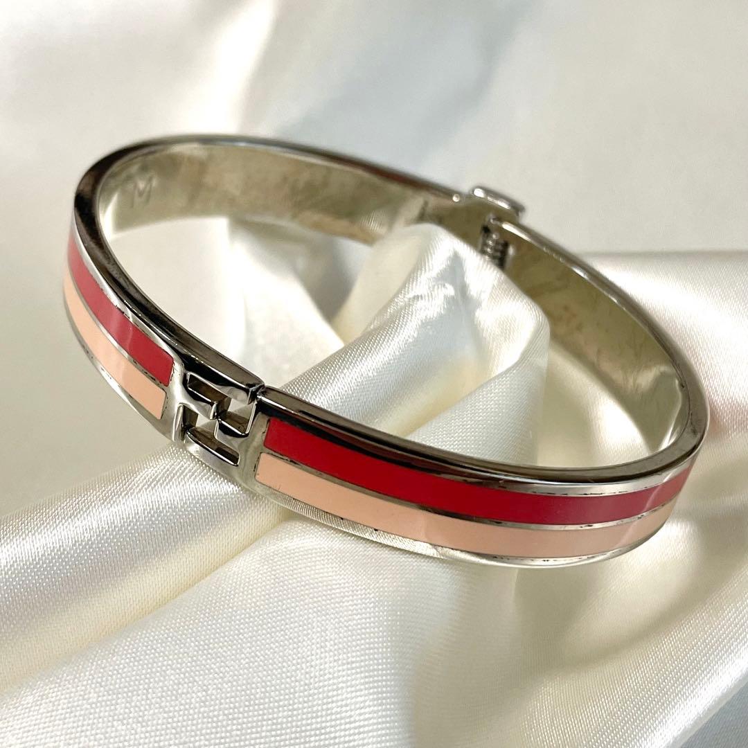FENDI フェンディ バングル ブレスレット ズッカ カラー 赤 ピンク