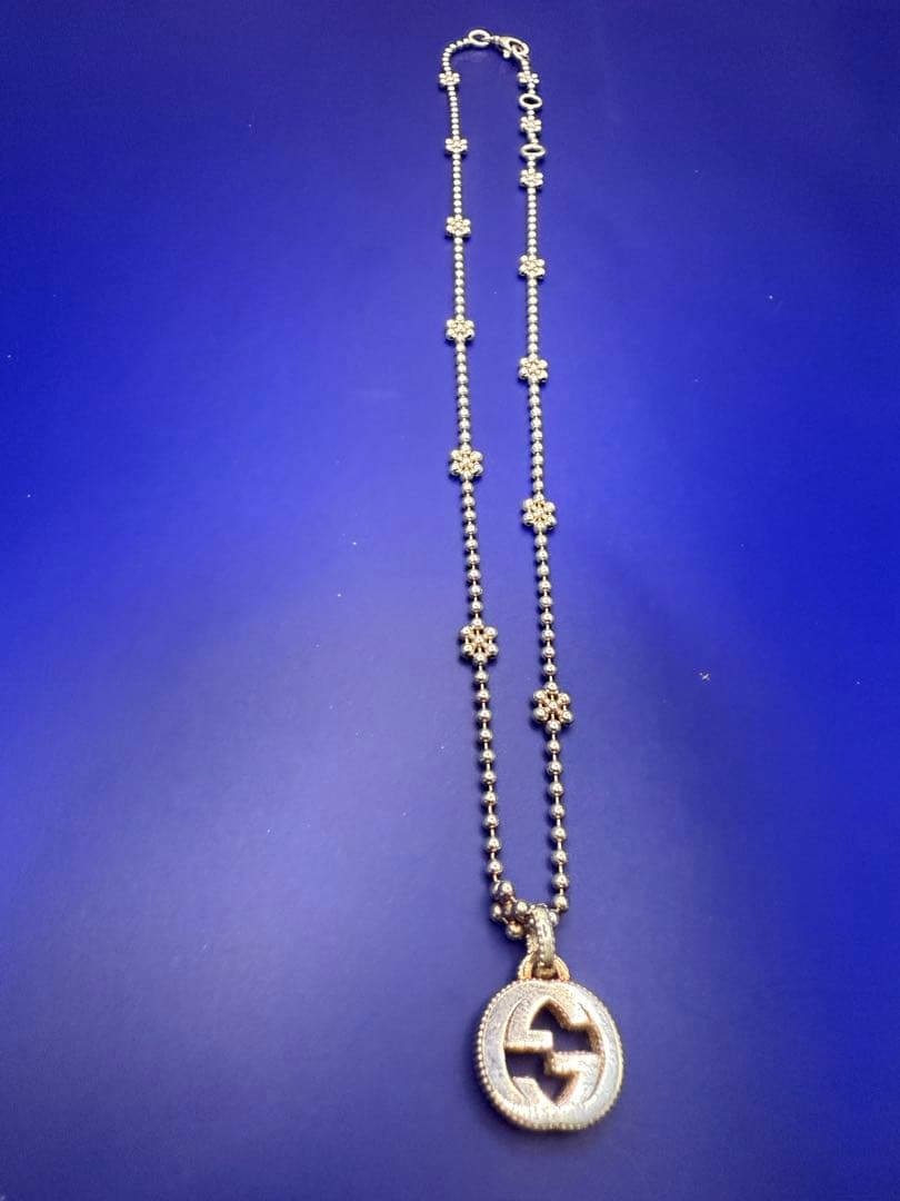 GUCCI グッチ インターロッキングG ネックレス シルバー925 フラワー