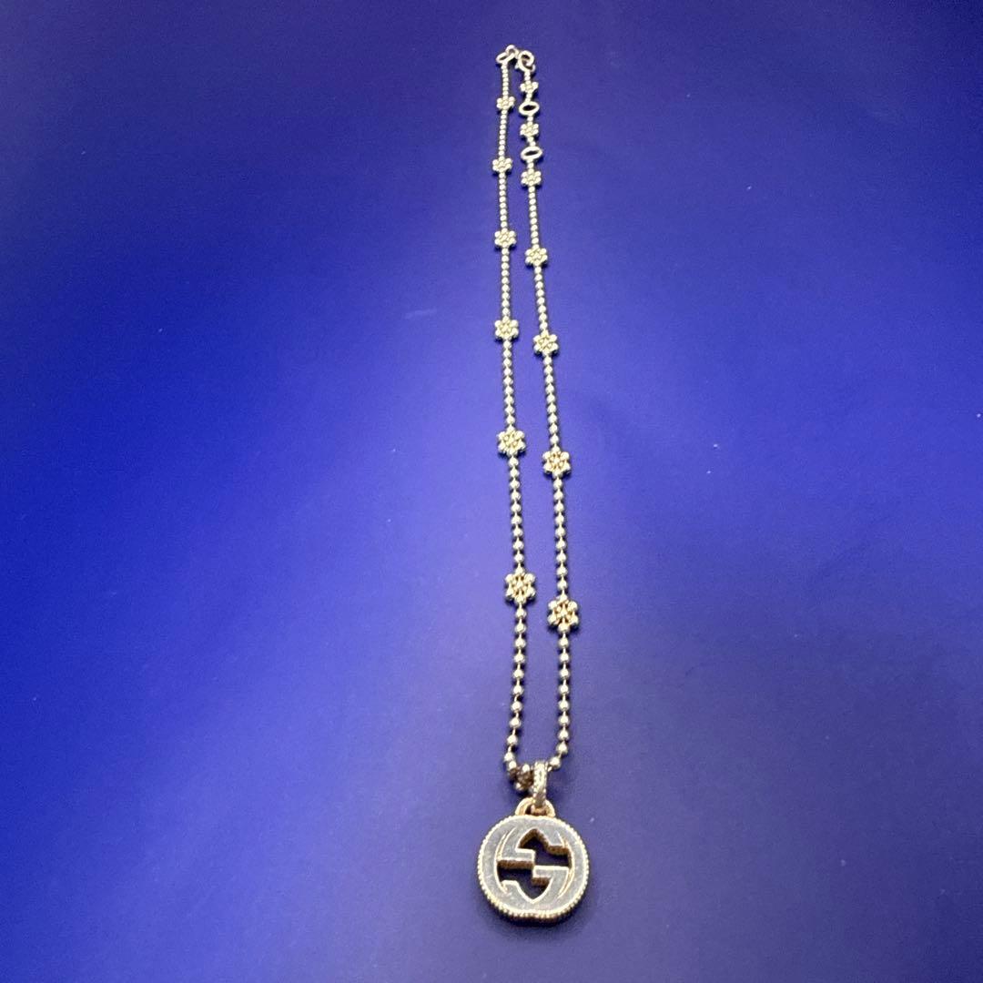 GUCCI グッチ インターロッキングG ネックレス シルバー925 フラワー
