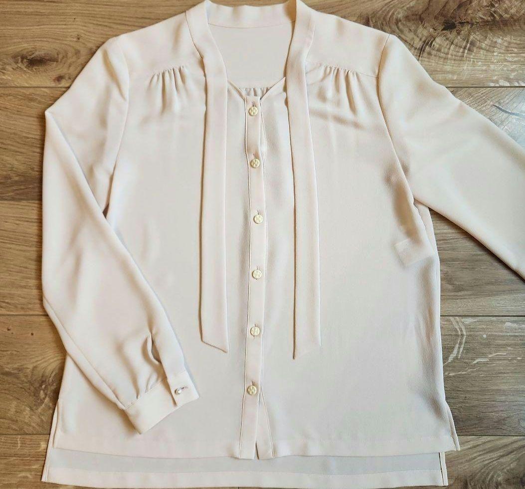 ANAYI 長袖 ボウタイブラウス ピンクベージュ