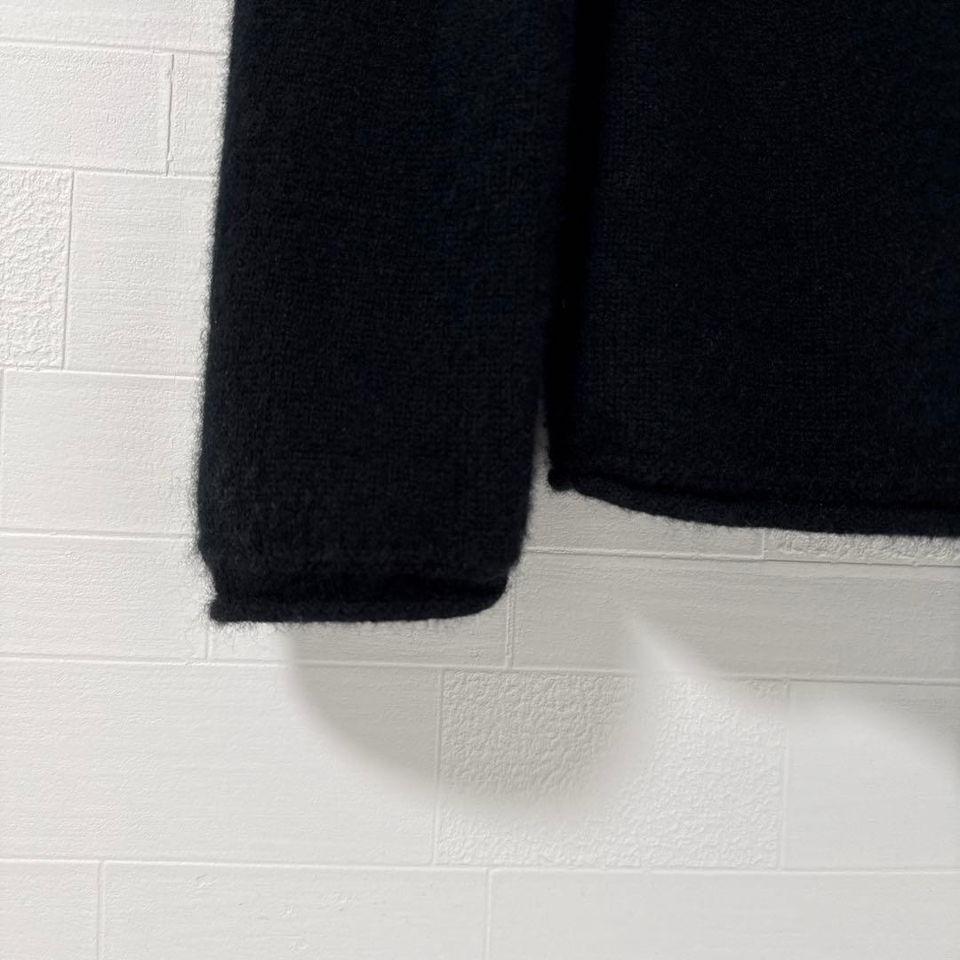 MUJI Labo自然の色を生かして染色した カシミヤクルーネックセーター黒 L