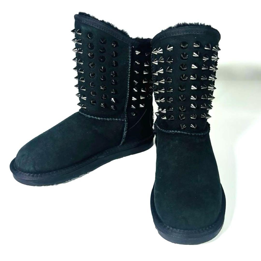 LAセレブ着用AUSTRALIAN LUXE スタッズ ムートンブーツ 黒