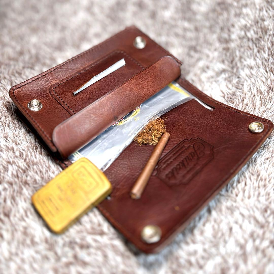 ◎大人の渋さ漂う.二つ折り.オイルヌメシャグポーチ◎