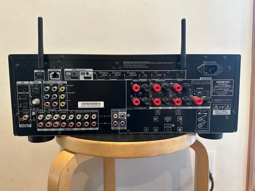 ONKYO 7.2ch対応AVセンター TX-NR646 ブラック ジャンク