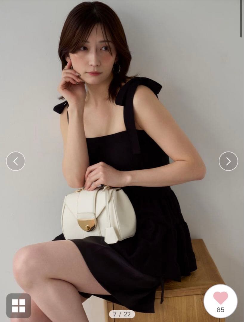 FRAY I.D フレイ アイディー　ショルダーリボンペプラムニットキャミ