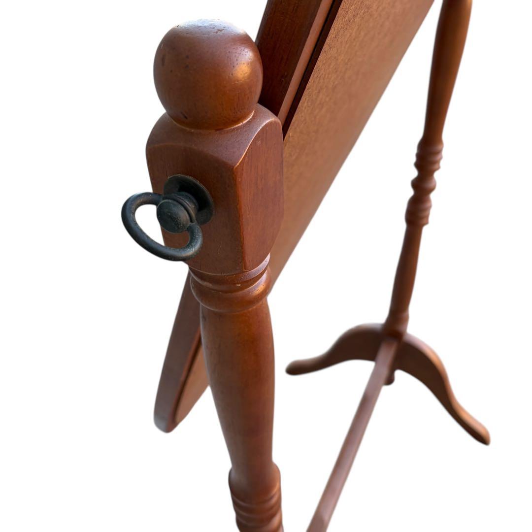 【送料込み】クラシック 木製スタンドミラー 脚付き 姿見