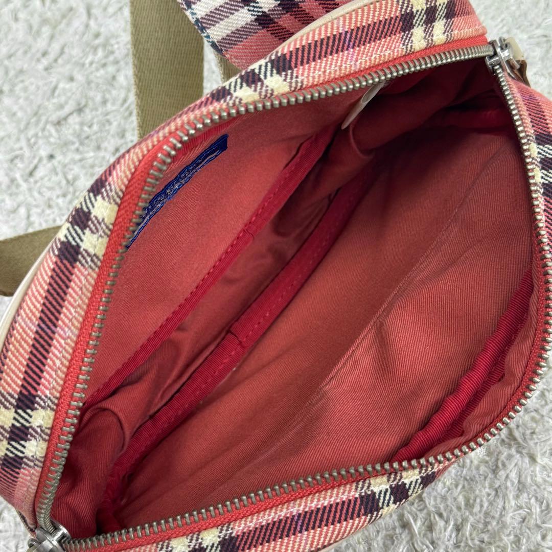 バーバリーブルーレーベル ボディバッグ ウエストポーチ ノバチェック ピンク