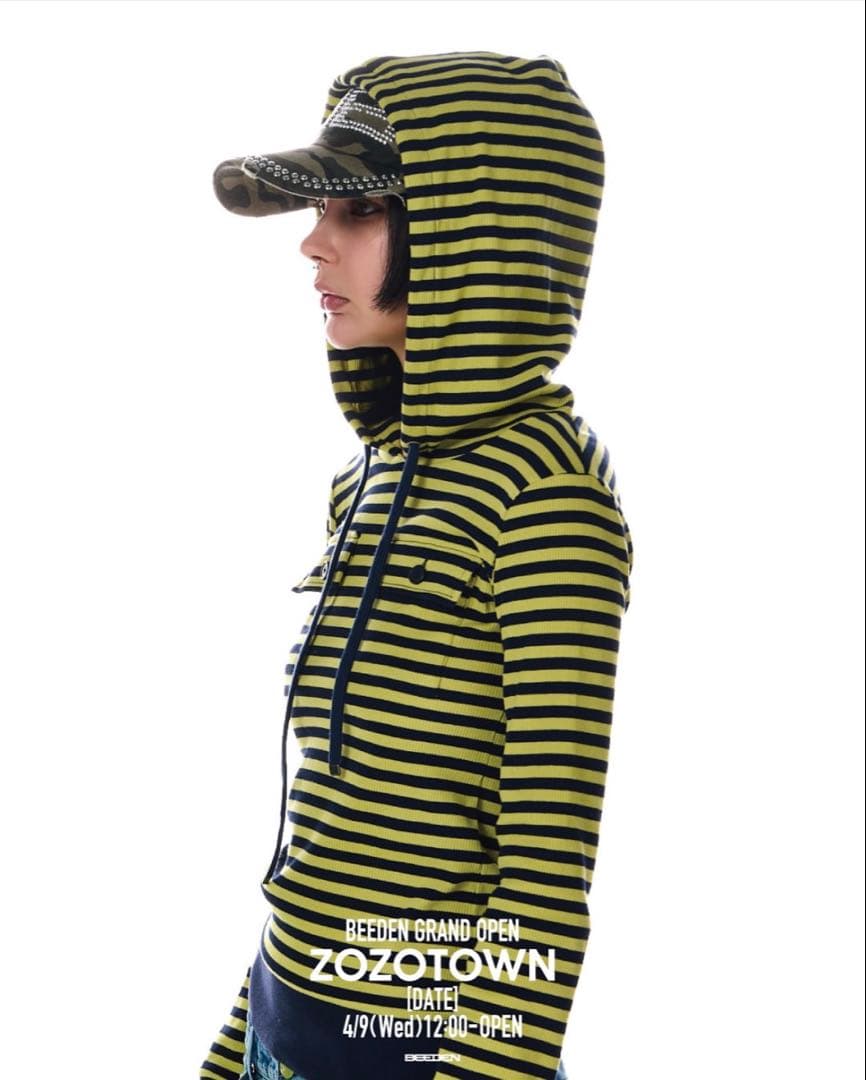 BEEDEN ストライプ フーディ トップス