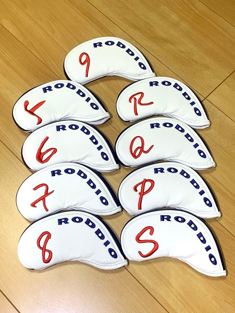 RODDIO(ロッディオ)アイアンカバー９枚セット★Ｗｈｉｔｅ×Ｂｌｕｅライン