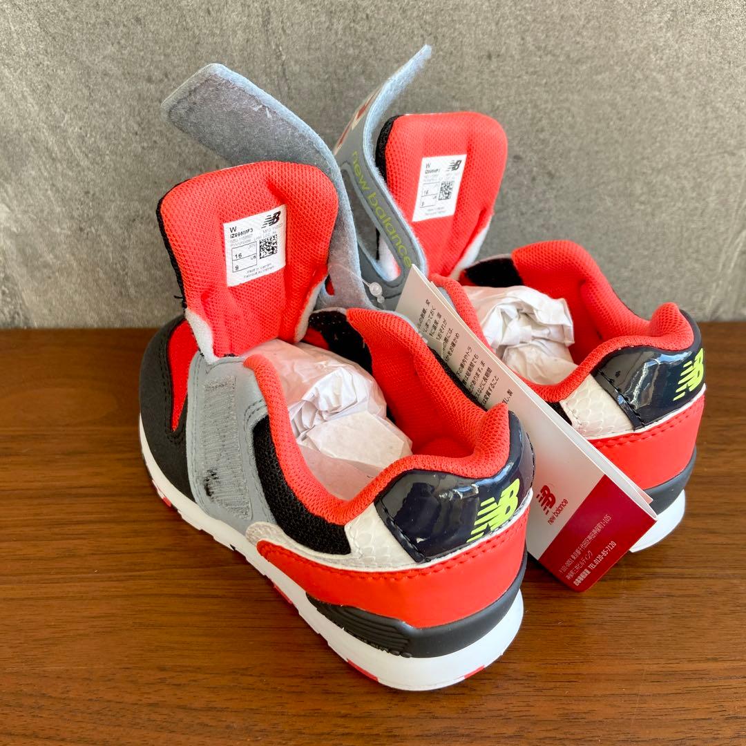 【新品】16センチ レッド×ブラック ニューバランス スニーカー キッズ