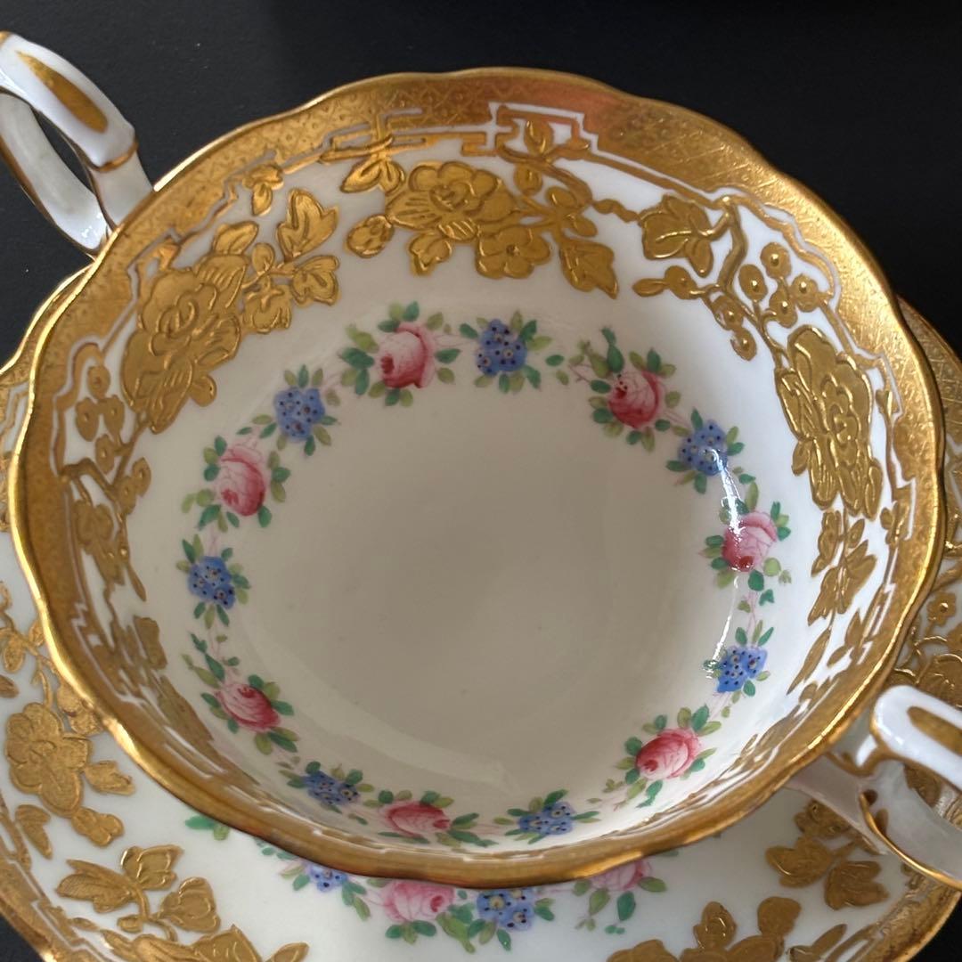 ハマースレイ　薔薇　金彩　スープカップ　2客セット