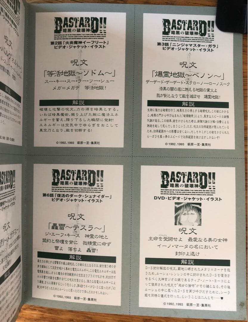 DVD再生確認済み　付録付き　1999年　「BASTARD!!暗黒の破壊神」