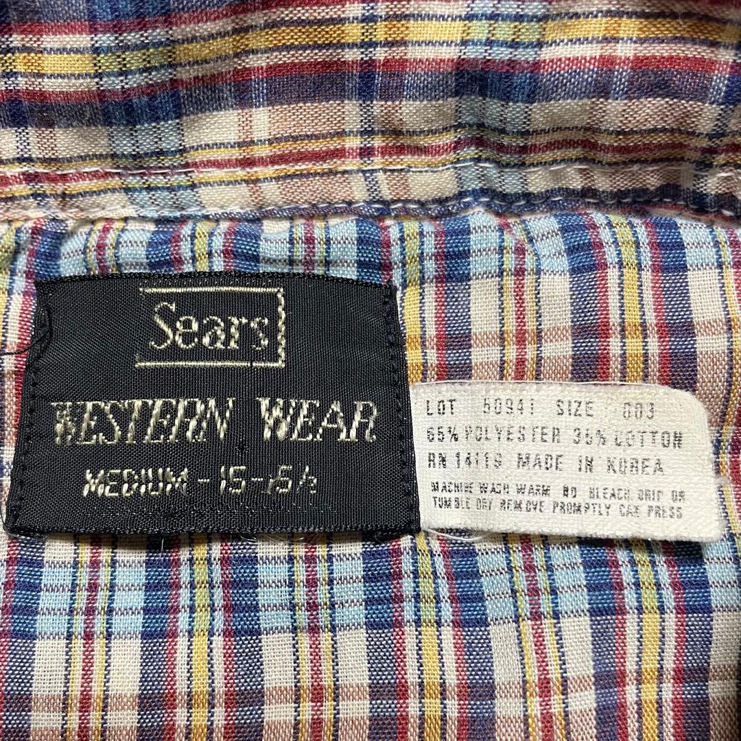 aki　85年 米軍実物 ライナー　シアーズ ウエスタンシャツ