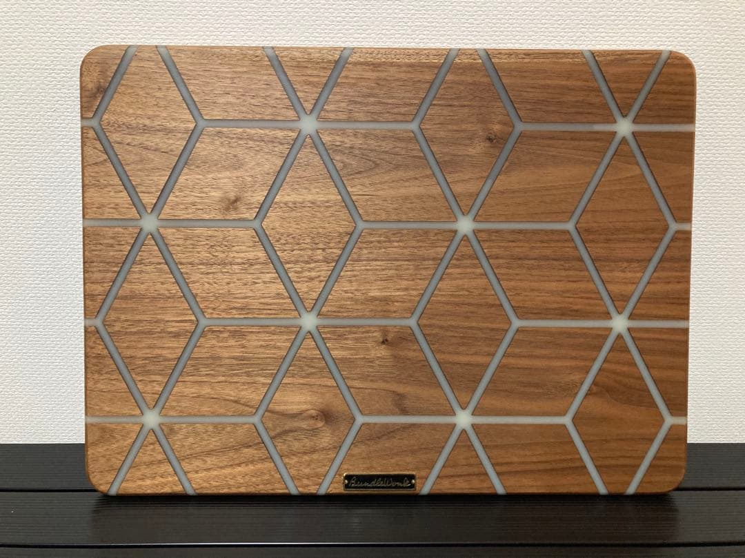 BundleWonk シェルコン 25 天板 レジン ウォルナット 幾何学 麻柄