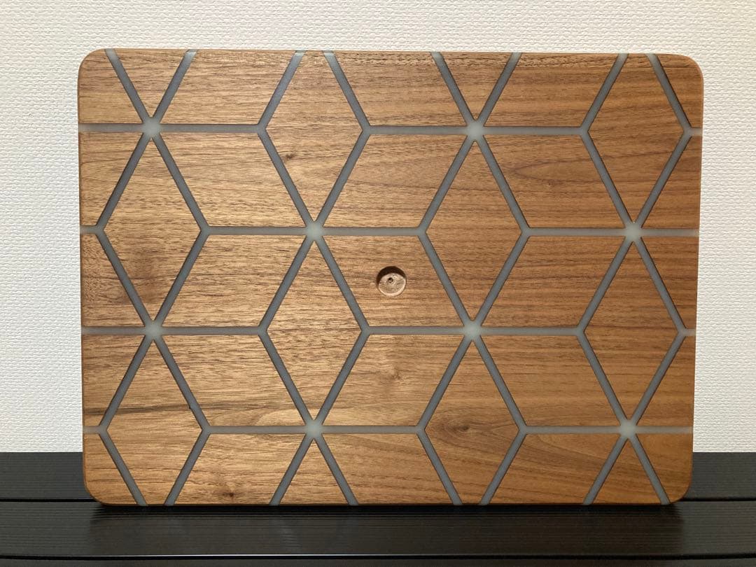BundleWonk シェルコン 25 天板 レジン ウォルナット 幾何学 麻柄