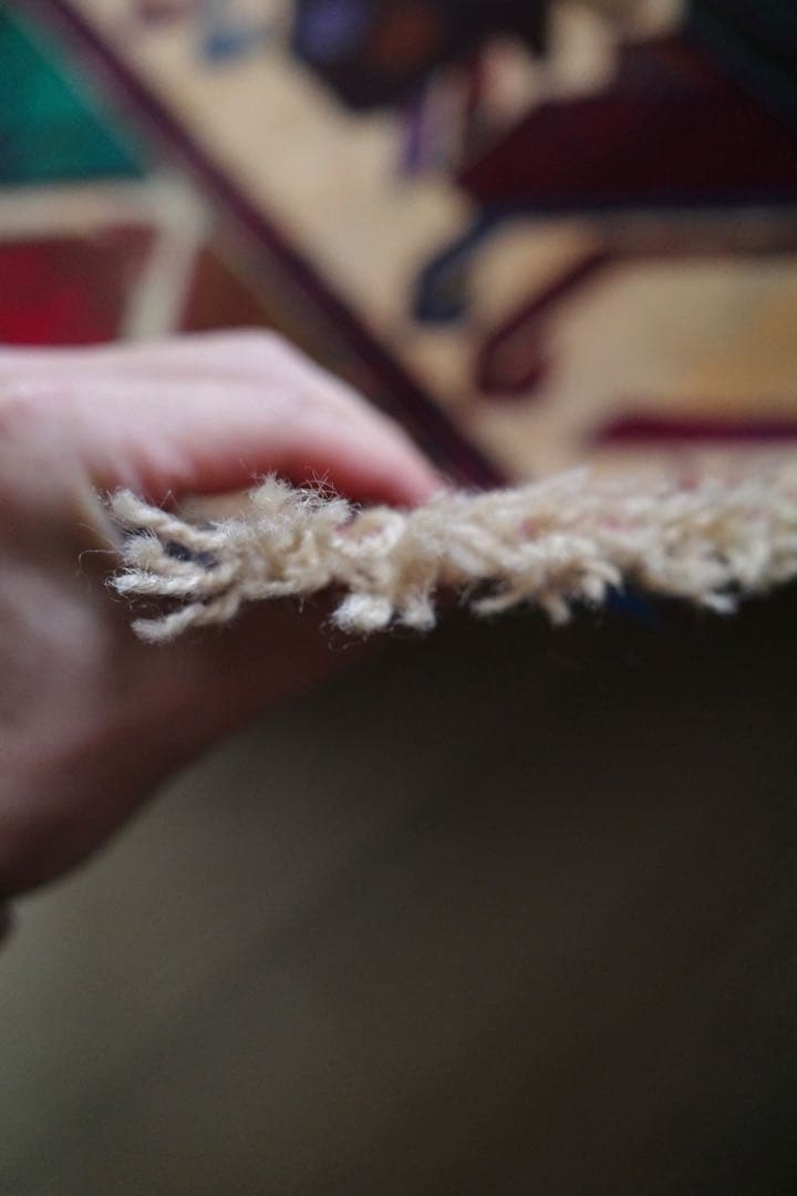 ヴィンテージラグ　トライバルラグ　バルーチ族　ウール(200×111cm)　茶