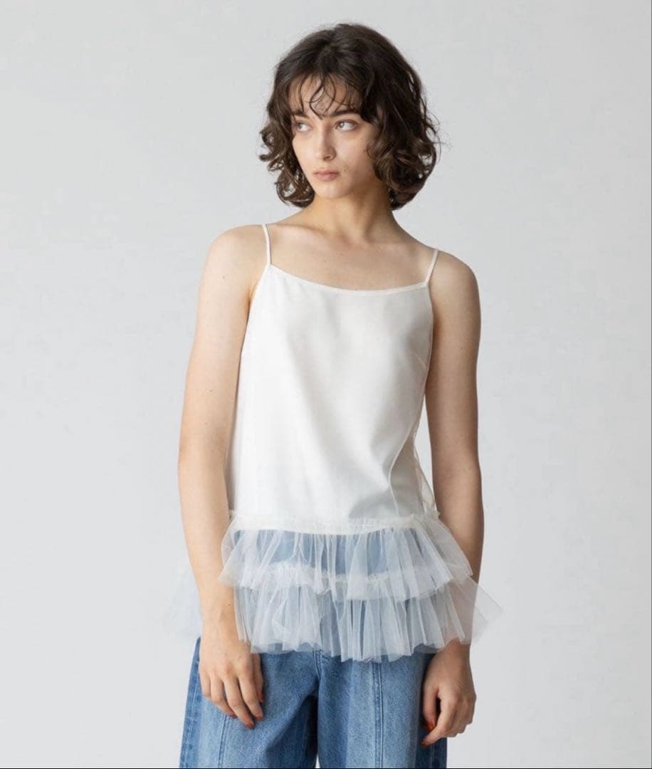 チュールドッキングサテンキャミブラウス　アルアバイル