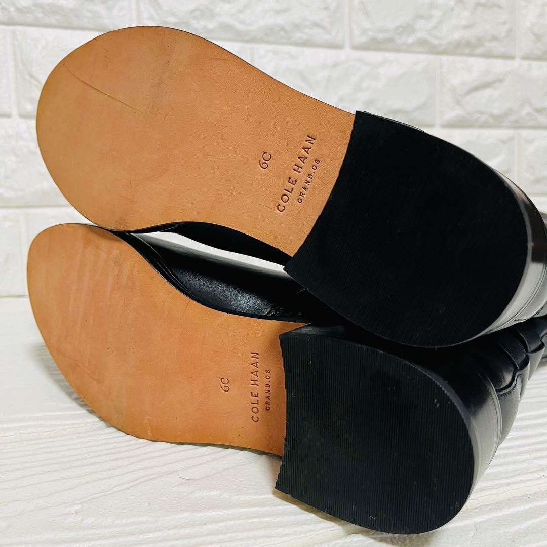 【極美品】COLE HAAN 本革ロングブーツ 23cm ブラック サイドジップ