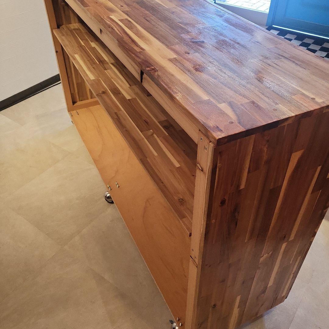 カウンターテーブル キャスター付き