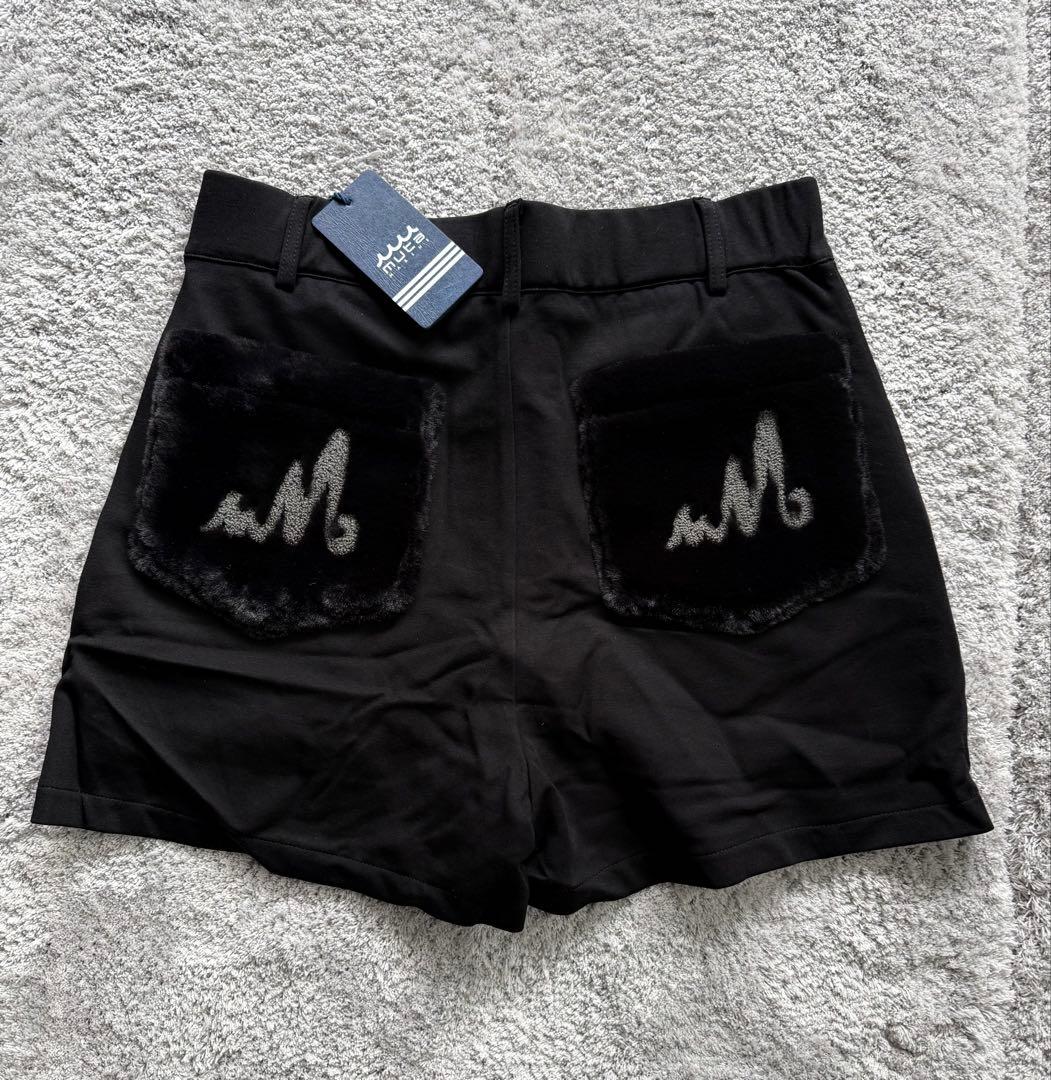【新品】mutaファーポケットホットパンツ　ブラック　レディースＭ
