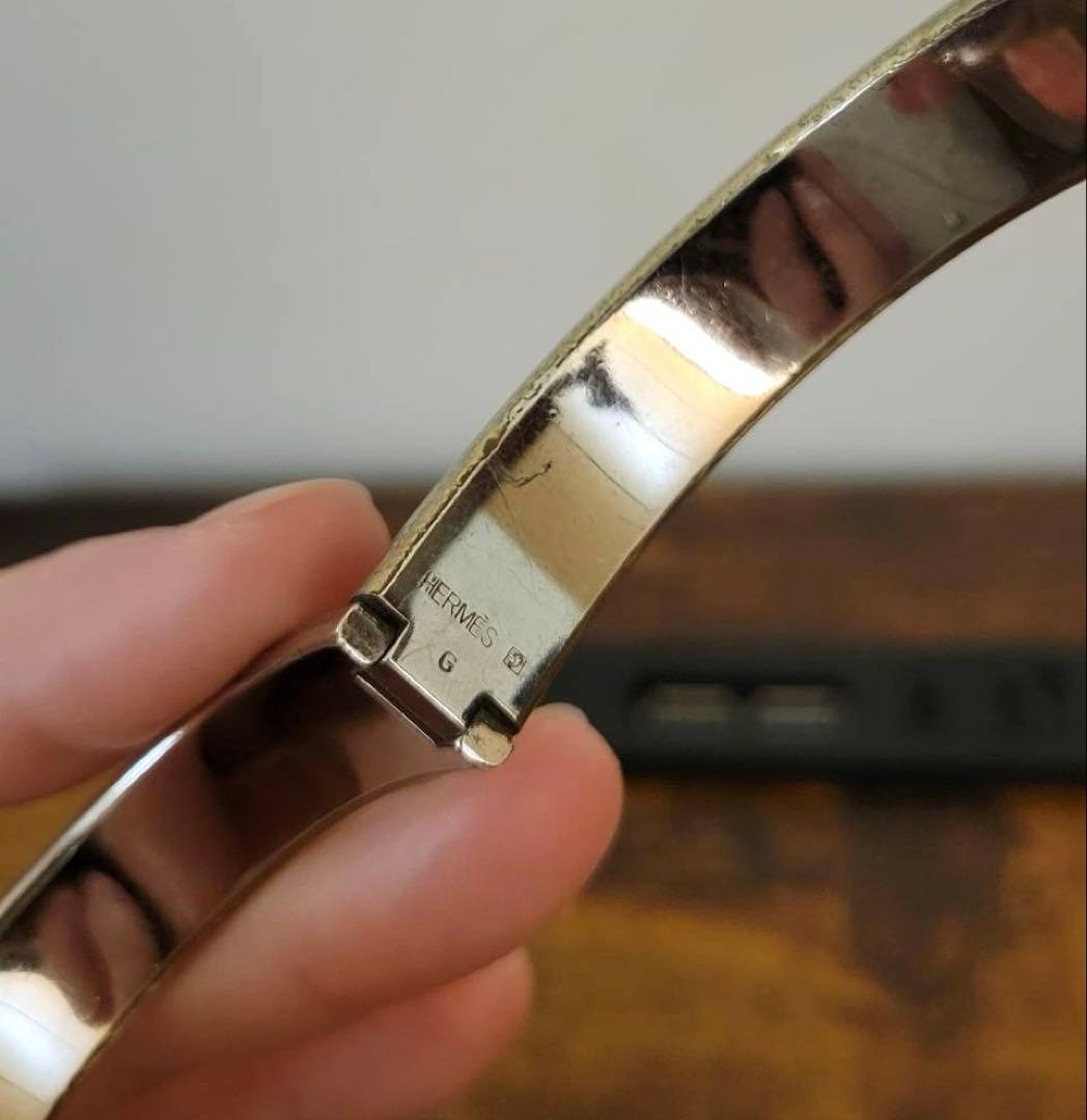 HERMES エナメル バングル　アクセサリー　ブルー　ブレスレット