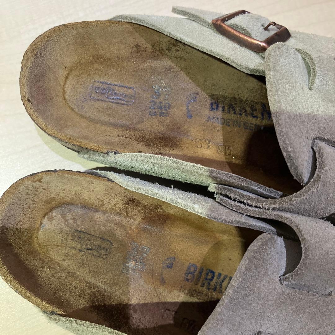 BIRKENSTOCK Boston LEVE ベージュ牛革スエード サンダル