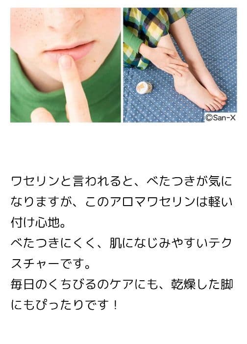 リラックマ　フルーツ香る甘いうるおいアロマワセリンの会