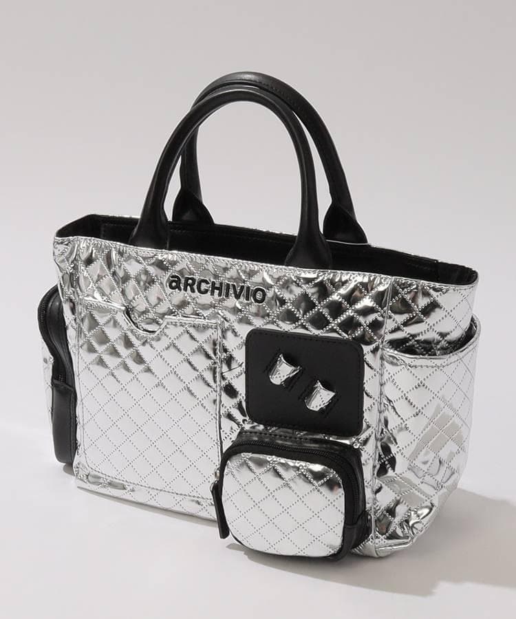 アルチビオ archivio 　スタイリッシュシルバーメタリックカートバッグ