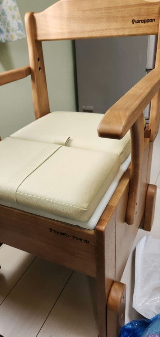 wrappon ポータブルトイレ 木製　自動介護用トイレ