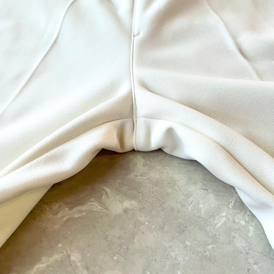 未使用級☆ディニテコリエ 裏起毛 フリーステーパードパンツ ワイド アイボリー