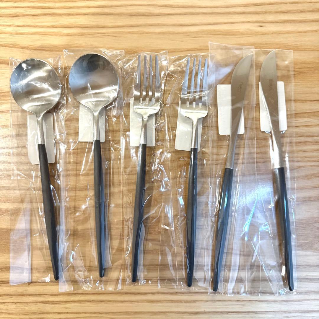 【新品未使用】　クチポール　ゴア　ブラック　シルバー　カトラリーセット