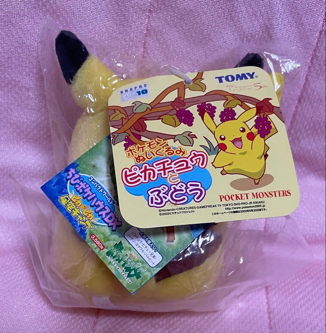 未開封　TOMY 2002年　ピカピカ星空キャンプ　ピカチュウとブドウぬいぐるみ