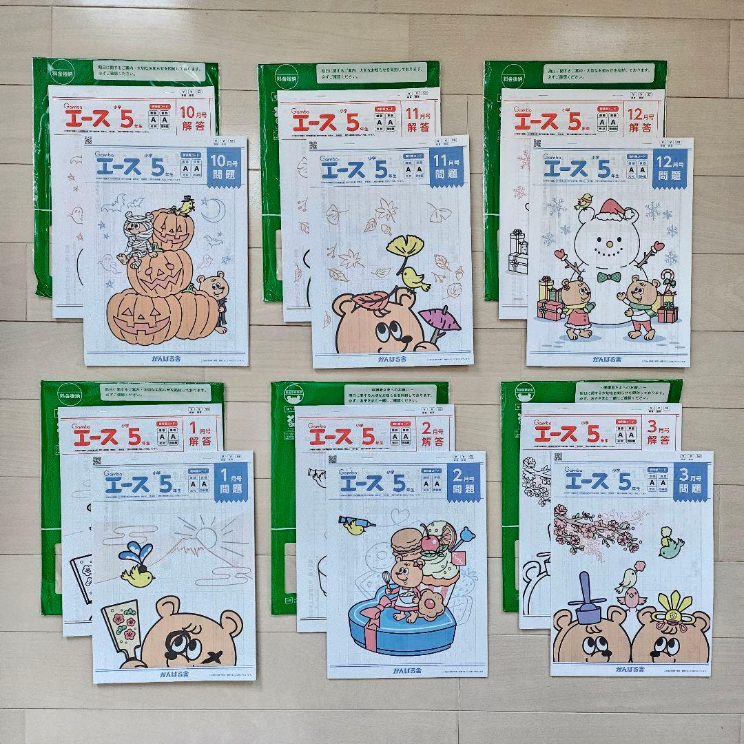 がんばる舎　Gambaエース　小５　1年分　12冊