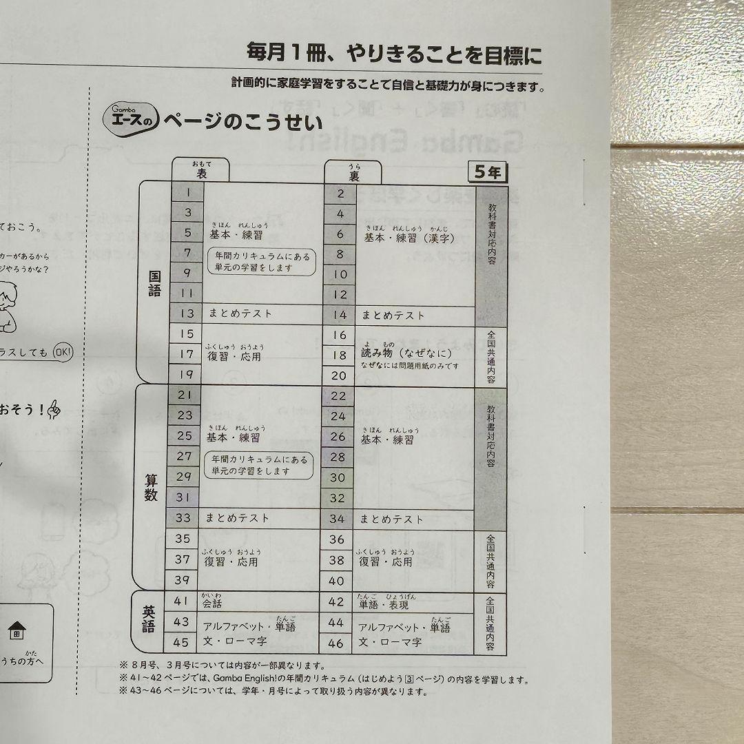 がんばる舎　Gambaエース　小５　1年分　12冊