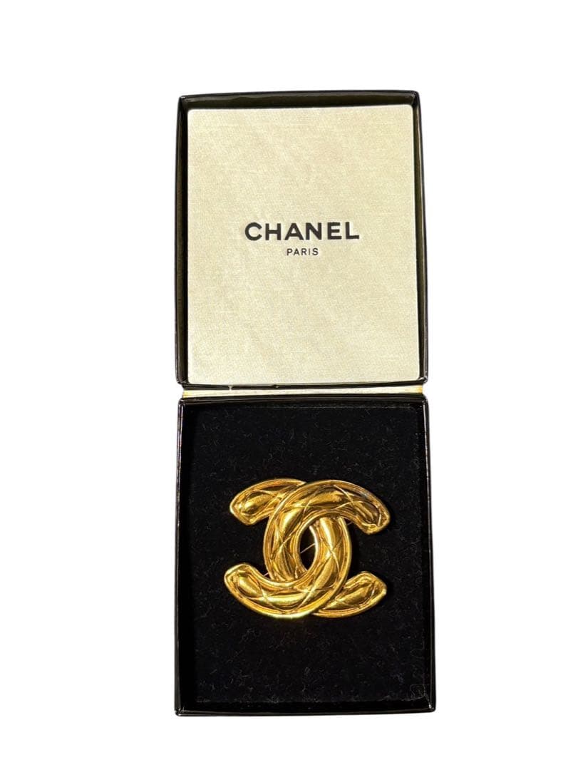 CHANEL シャネル マトラッセ ココマーク ゴールド　ブローチ