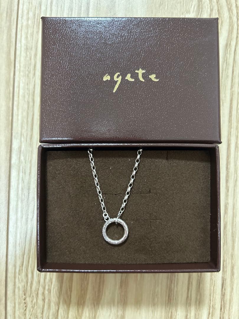 agete（アガット）　シルバーダイヤモンドネックレス