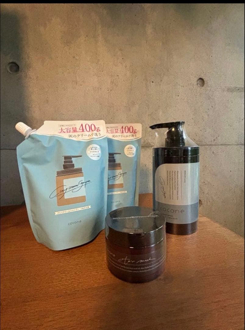 【新品】cocone ココネクレイクリームシャンプーボトル　詰替　ヘアマスク