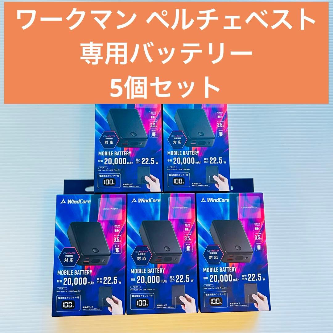 【24時間以内発送】 ワークマン ペルチェベストPRO 専用バッテリー5個セット