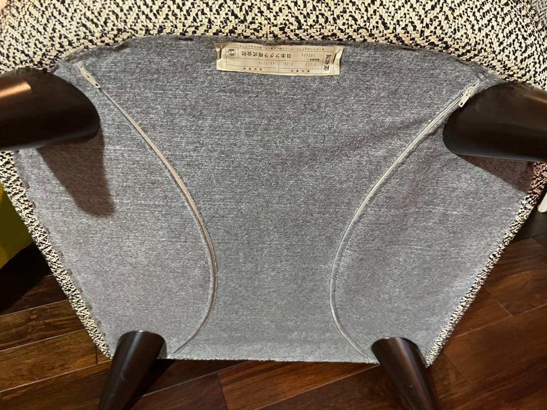 超美品■HUKLA 日本フクラ シングルソファー/1P/1人掛/ヘリンボーン織地