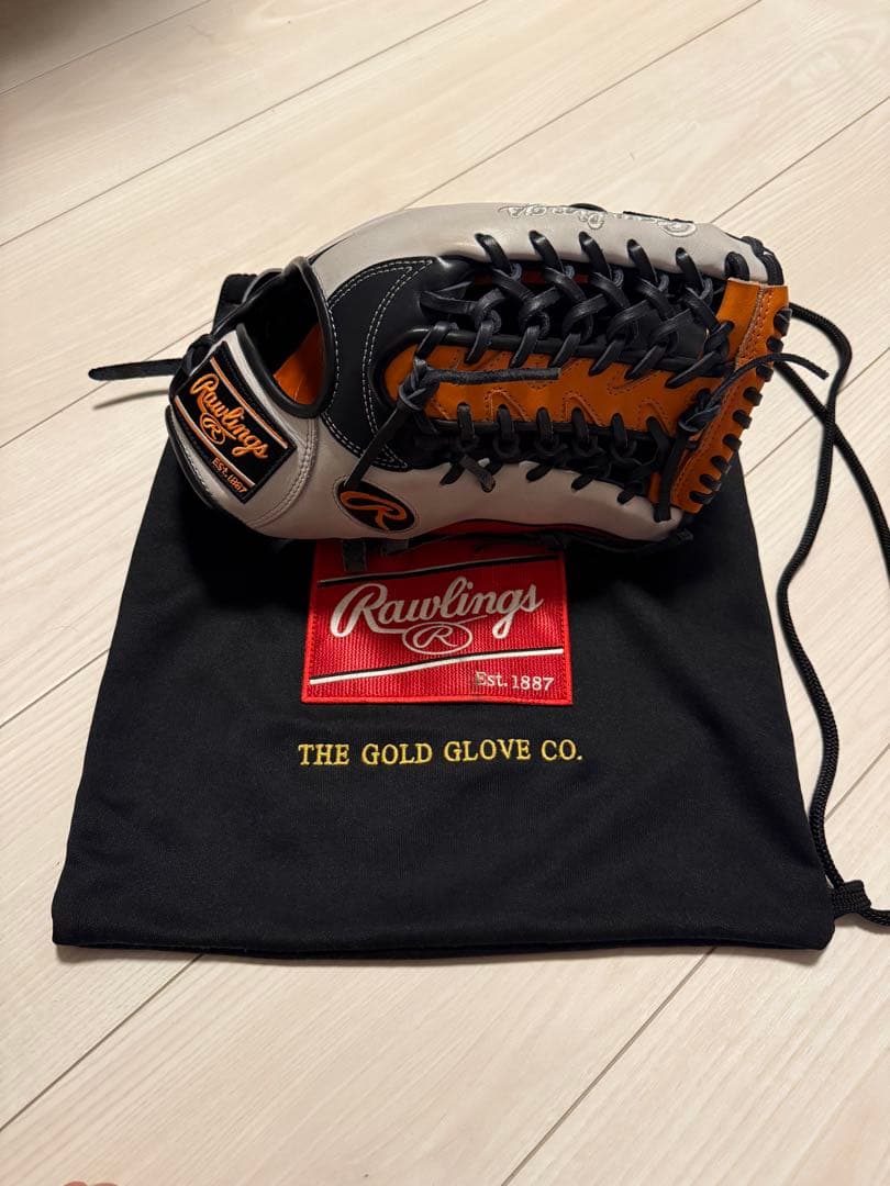 Rawlings ゴールドグラブ グレー/オレンジ 収納袋付き