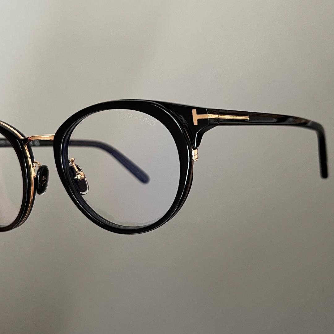 トムフォード メガネ ボストン アジアンフィット 黒 金 ブラック ゴールド