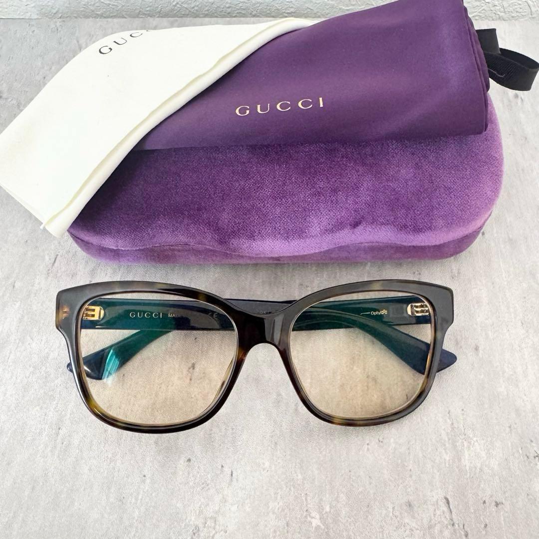 【美品】グッチ GUCCI サングラス ウエリントン シェリーライン 度入り