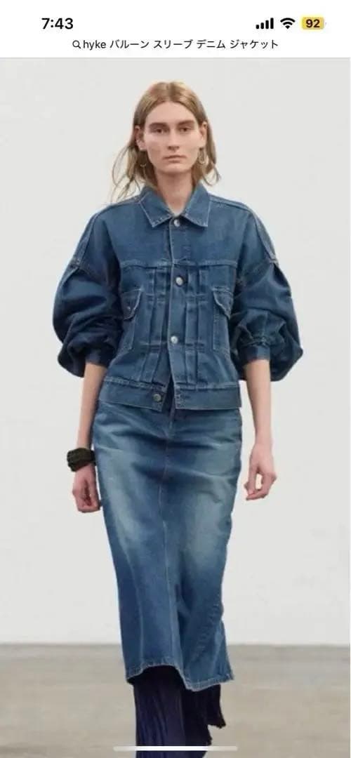 hyke 2024 バルーンスリーブ デニムジャケット サイズ1