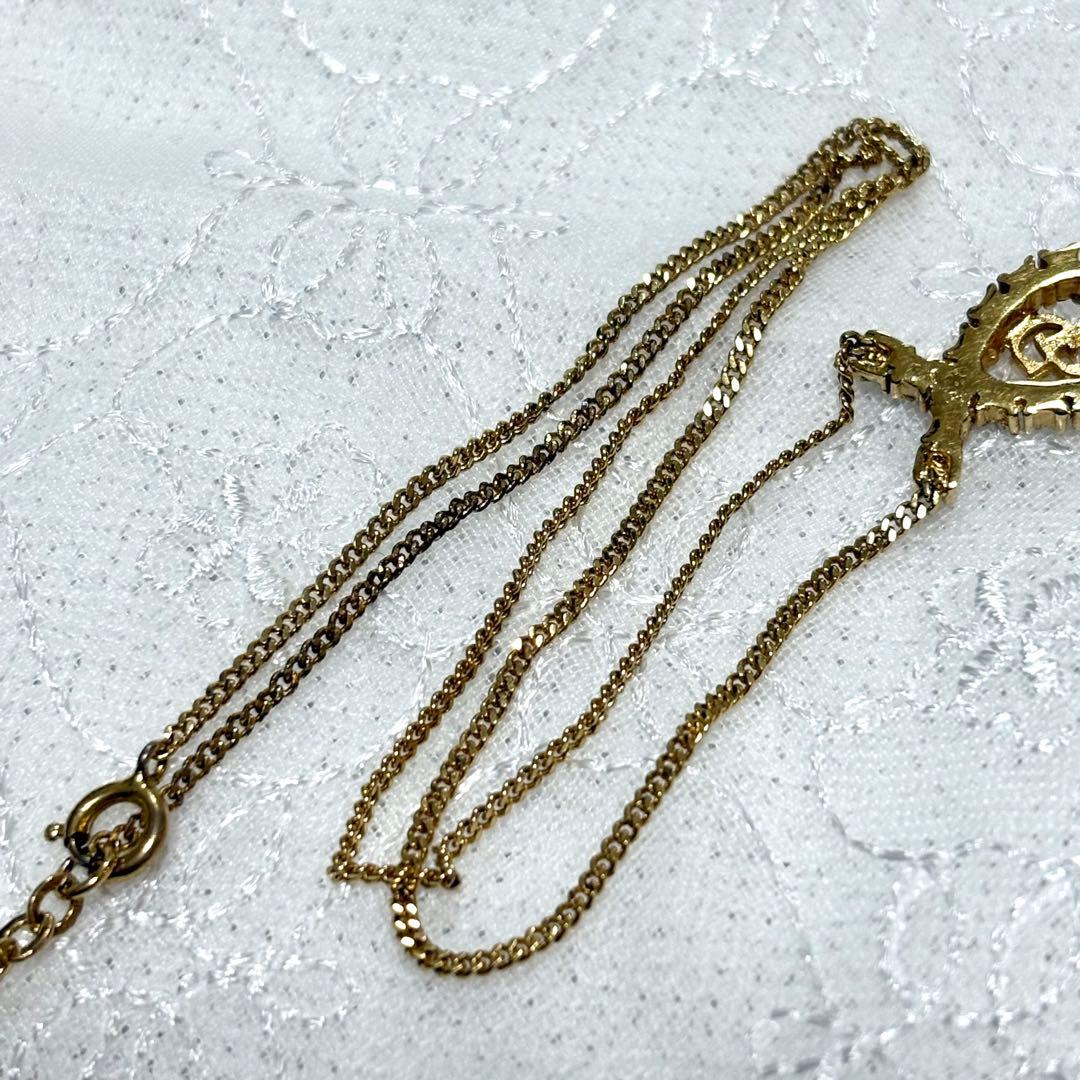 美品 Christian Dior ヴィンテージ ロゴ ジュエリー ネックレス