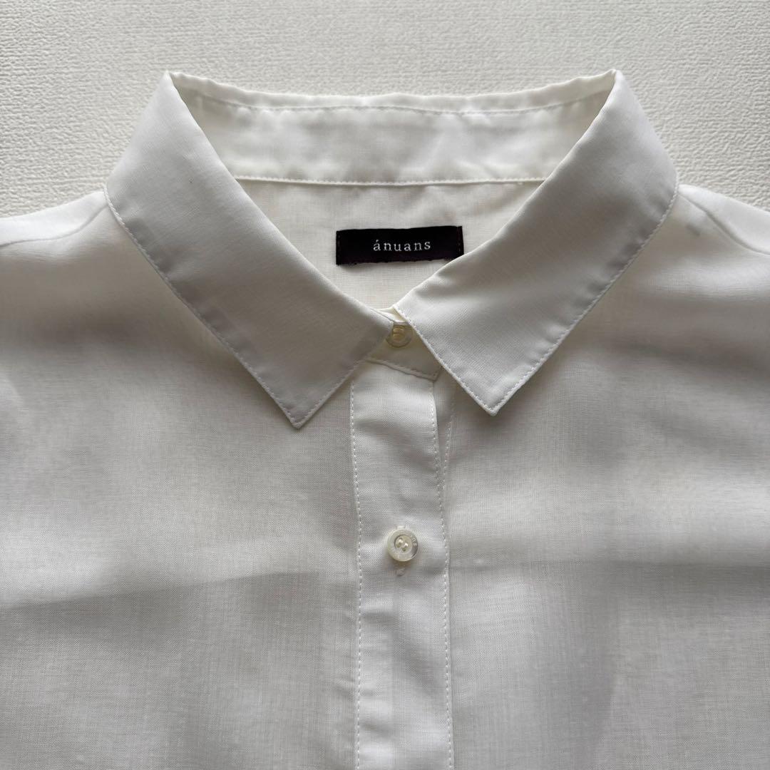 【美品✨】anuans アニュアンス ミニマルシアーオーバーシャツ 手洗い　白